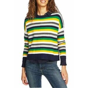 Court & Rowe Crop Sweater Top Size M Wool Blend Striped Multi NWT $89 B9